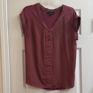 Elegant Burgundy V-Neck Blouse